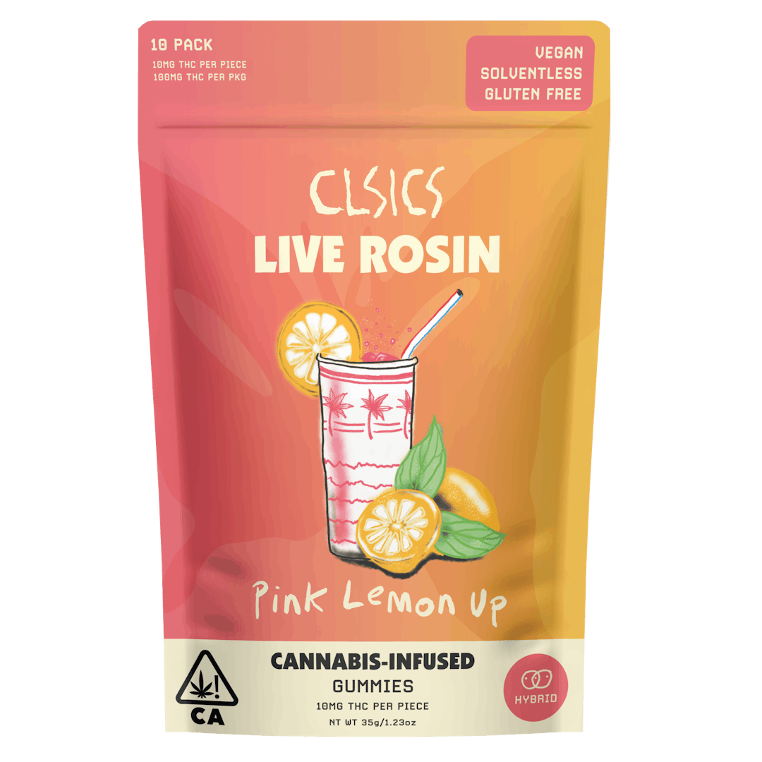Pink Lemon Up Live Rosin Gummies 100mg